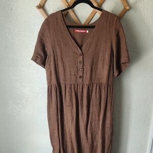 Brown Button-Down Dress